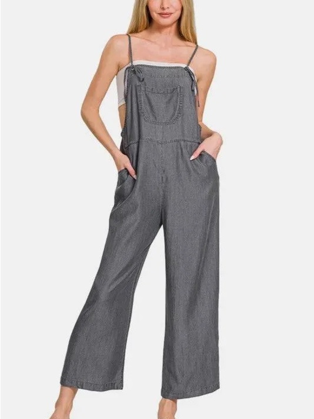 ZENANA Washed Black Jumpsuit